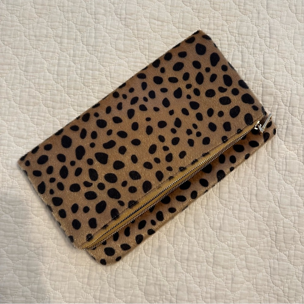 Animal Print Foldover Clutch